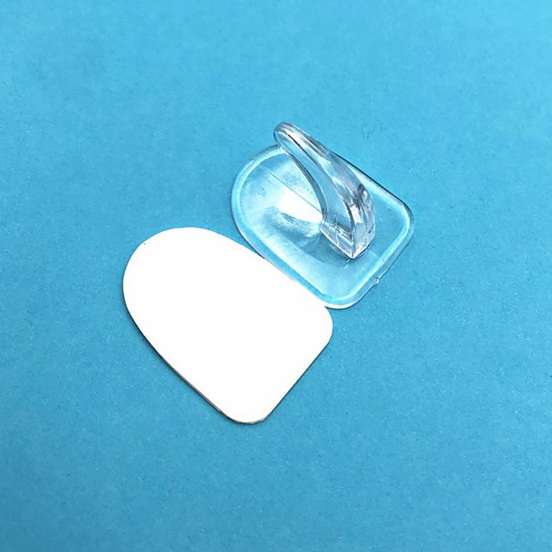 1 Pcs Door Hook Adhesive Wall Hooks Transparent Anti-Skid Traceless Heavy Duty Stick On Hook Bathroom Kitchen Wall Sticker