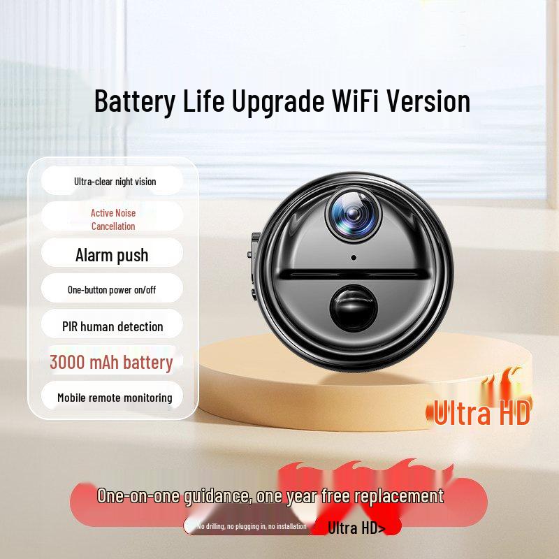 Wireless 360° Home Camera with Mobile Monitoring & HD Night Vision, No Plug Needed