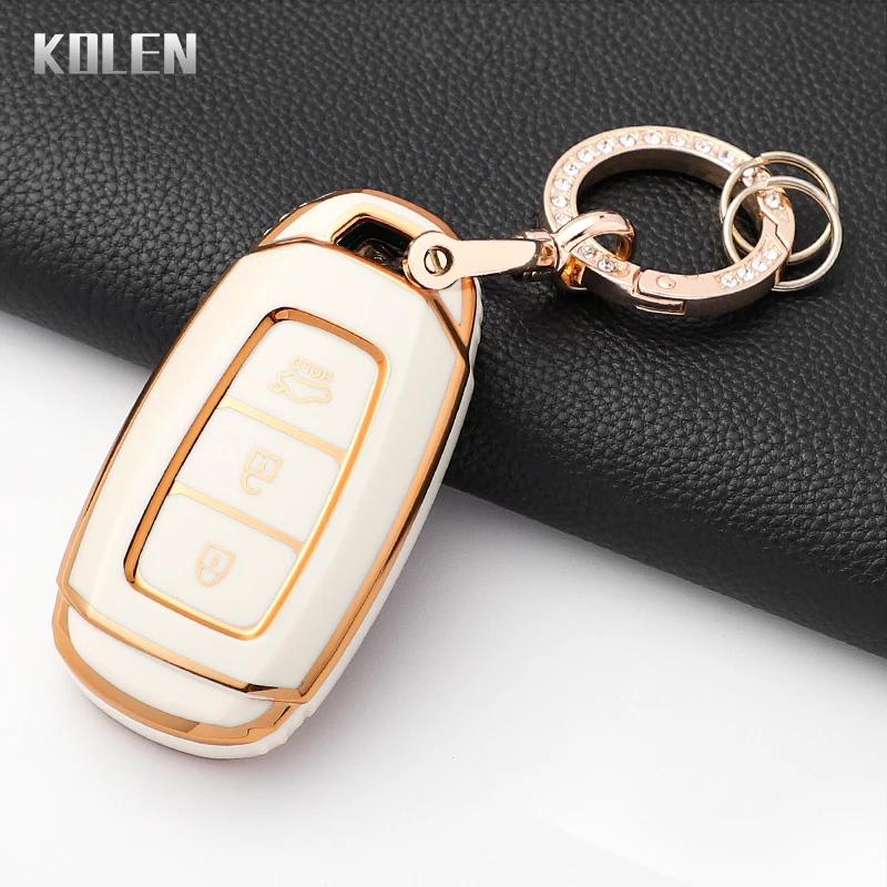 Fashion Tpu Car Key Case Cover For Hyundai Elantra Grandeur Accent Solaris Sonata Palisade Kona Creta I20 I30 Ix35 Ix25 Keychain