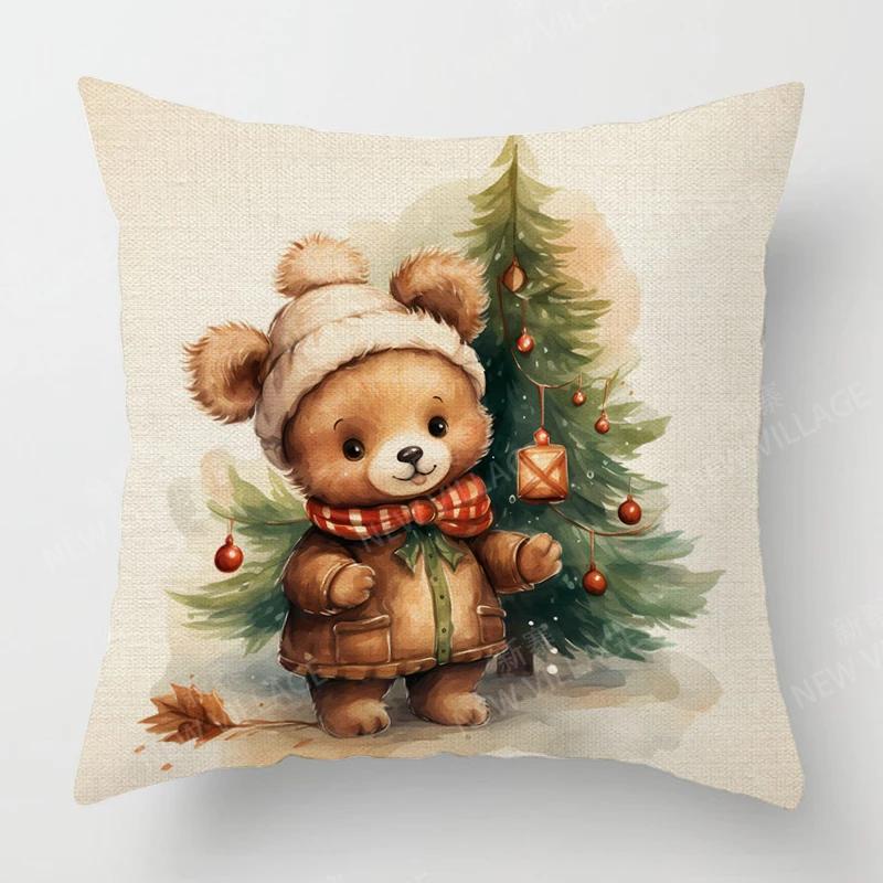 Dekoratives Kissen Wohnzimmerdeko Sofakissenbezug 40*40 40x40cm 60x60cm 45x45cm 50x50cm Pflanze Winter Frohe Weihnachten