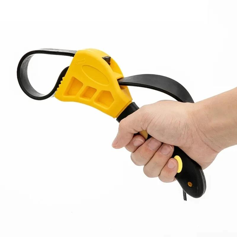 Multifunctional Adjustable Rubber Belt Wrench Heavy Universal Strap Spanner Oil Filter Remover Tool Car Repair Bottle Opener