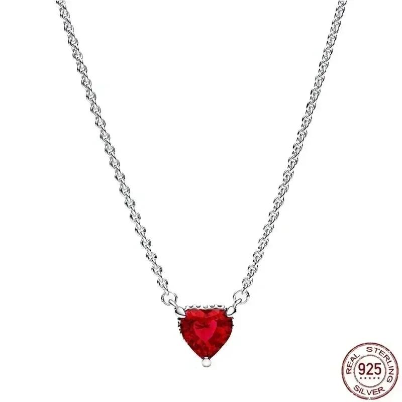 Collana a Cuore in Argento 925 Regalo di Natale Compleanno per Donne Gioielli Rotondi Lucidi Raffinati Fascino Classico Sorpresa
