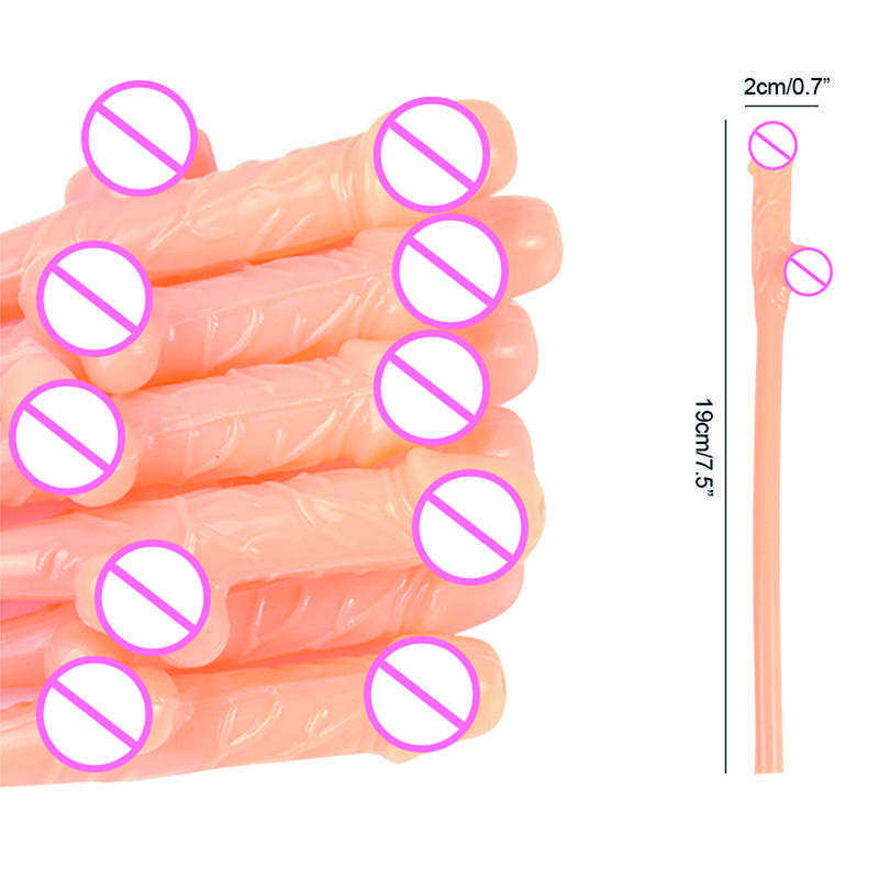 Bachelorette Party Penis Straws Plastic Novelty Nude Dick Drink Straw For Hen Night Bar Decor Wedding Team Bride Supplies LSXG01
