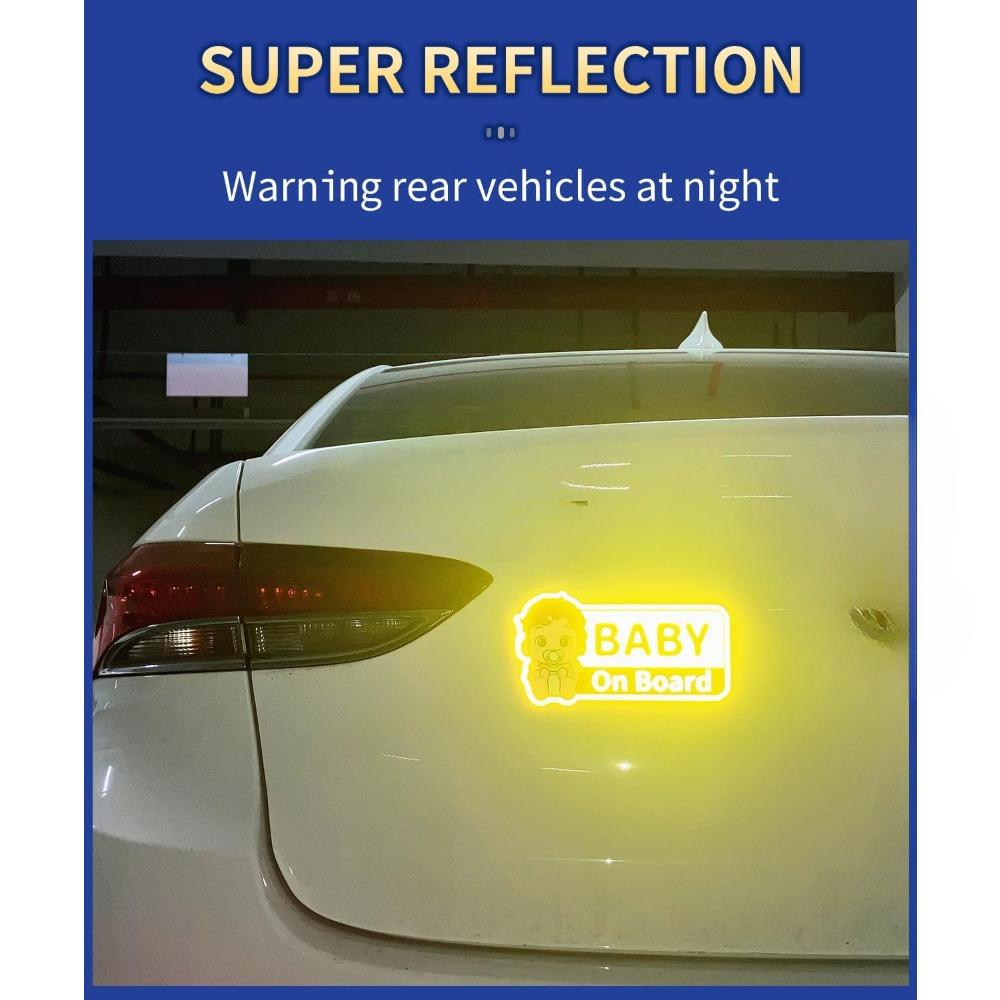 1PC Baby On Board Reflective Safety Warning Signs Car Stickers Waterproof Vinyl Decals Auto Bumper Trunk Body Vehicle Decoration