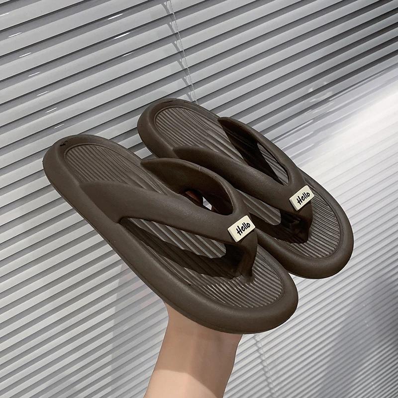 

Модные женские тапочки 2025 Горячие продажи Домашние однотонные тапочки с перемычкой для пальца Уличные модные повседневные удобные женские сандалии 40-41