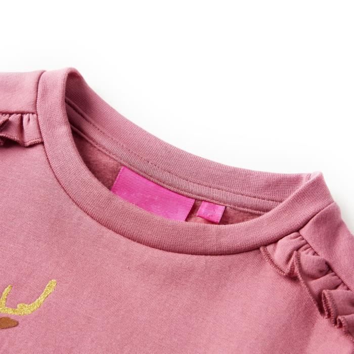 Sweatshirt pour enfants imprimé cerf framboise 5 dimensions disponibles