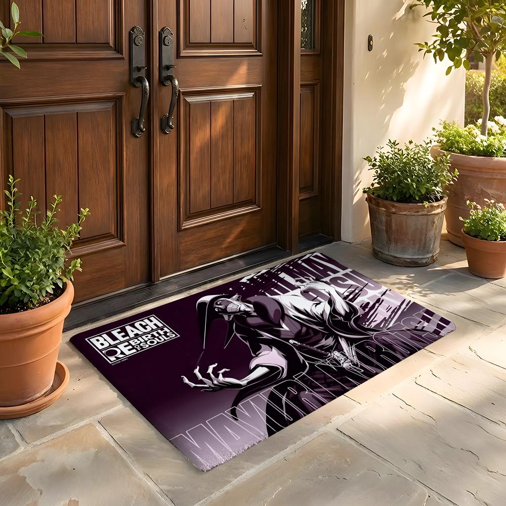 Fußmatte Weicher Flanellteppich Rutschfeste Saugfähige Matte für Badezimmer Schlafzimmer Heimdekoration Anime B Bleach