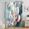 2 pcs   versatile polyester transparent curtains for home decoration Charming Floral for use in bedrooms and living rooms