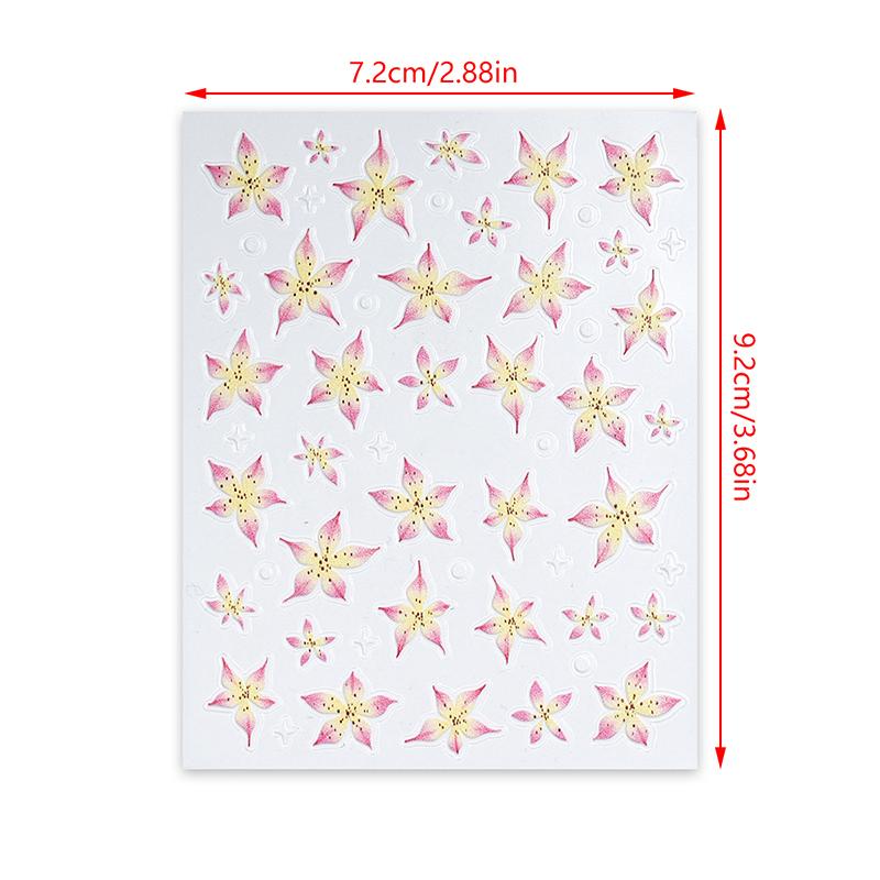 3D Nail Stickers Watercolor Nail Stickers Flower Nail Art Decals Beauty Flower Decoration For Tip Nail Beauty