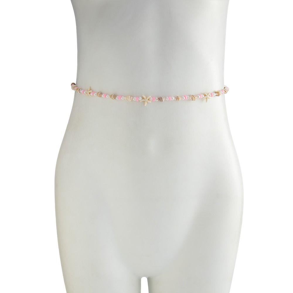 Colorful Sea Star Waist Chain Acrylic Rice Beads Belly Chain Creative Boho Waist Jewelry Festival