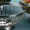 Cesta de Frutas de Acero Inoxidable Cuenco de Frutas Hueco Cesta de Almacenamiento de Alambre Metálico Multiusos para Sala de Estar Oficina Cocina