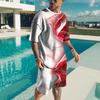 Summer Men's Suit Short Sleeve T-Shirt Suit Print Pattern 3D Sportswear Casual Oversized Top Shorts Breathable Sportswea 2023
