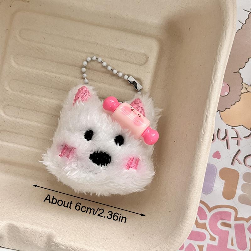 Kawaii šéfkuchař West Highland štěně klíčenka roztomilý kreslený plyšový přívěsek na klíče panenka plyšový držák na klíče taška přívěsek dekorace dárky pro páry