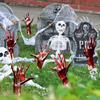 Yousheng 2/6Pcs Halloween Card Insertion Blood Ghost Hand Shape Garden Stake Spooky Atmosphere Halloween Events Ornament