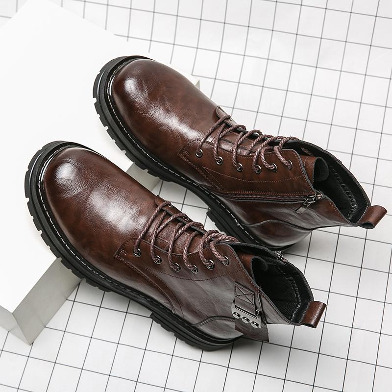 Winter New Ankle Boots for Men Fashion Thick Bottom Casual Boots Classic Handmade Genuine Leather Ankle Boots Designer Men Boots