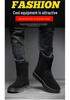 Men's Trendy Suede Cowhide Snow Boots: Warm High-Top Casual Cotton, Fashionable, Versatile Slip-On with Side Zipper