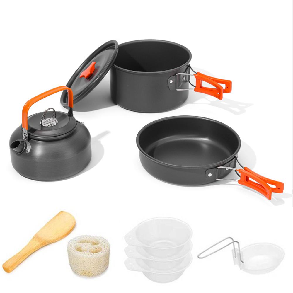 3pcs/set Outdoor Camping Cookware Aluminum Outdoor Cooking Kit Lightweight Camping Cookware Set Hiking Backpacking and Picnic