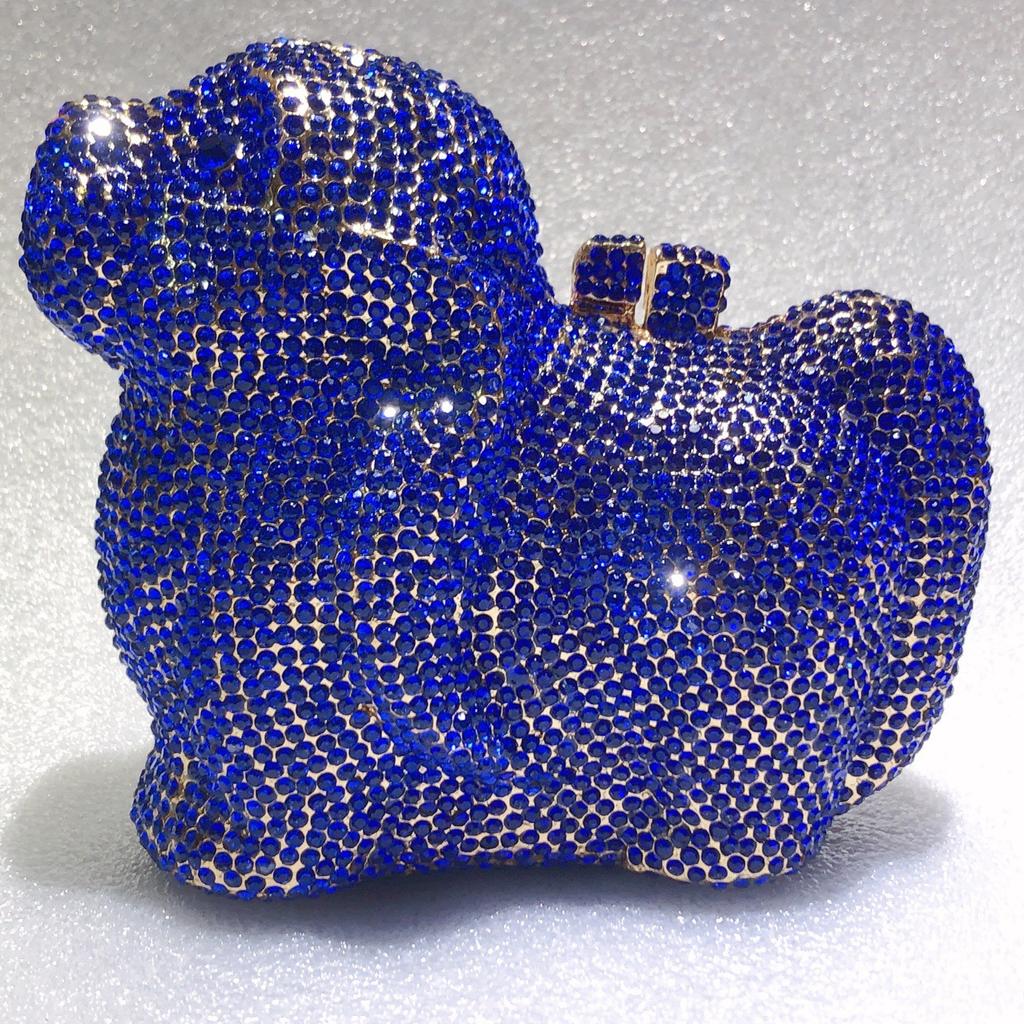 Puppy  Diamond Evening Bag Dog Crystal Handbag Rhinestone Bags Wedding Bridal Purse Luxury Crystal Clutches Women Party Purses