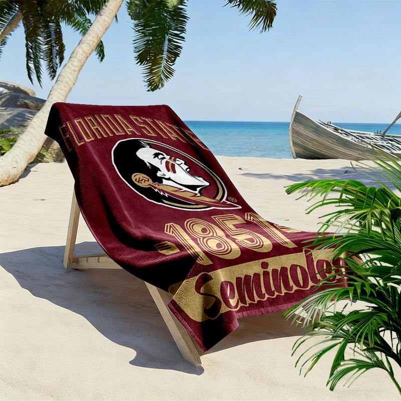 Florida State Seminoles Print Beach Towel, Large Soft Quick Dry Towel for Beach Camping Swimming