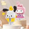 Sanrio Kuromi Bloque de Construcción Micro Pochacco Cinnamoroll Melody Modelo Ensamblado Mini Figuras de Ladrillo Juguetes Para Niños Regalo de Navidad