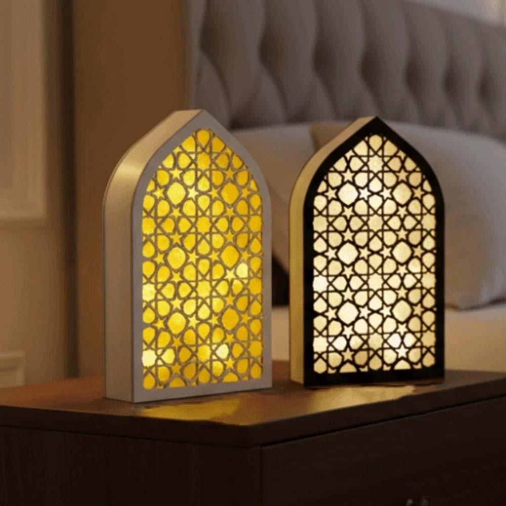 Moon Eid Desktop Ornament Creative Eid Wooden Decoration Handmade Night Light Ornament Wedding