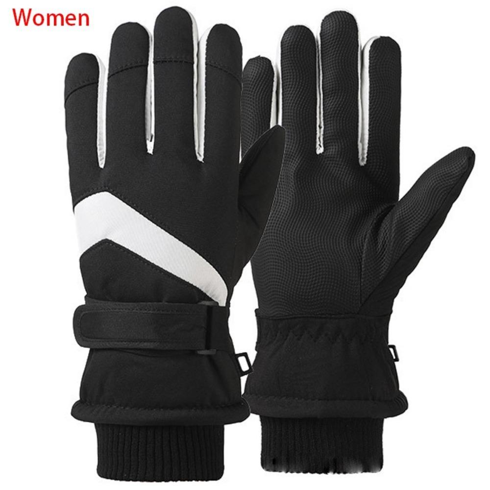

Warm Touch Screen Gloves Full Finger Skiing Gloves New Windproof Cold Proof Gloves Outdoor Sports Women Black