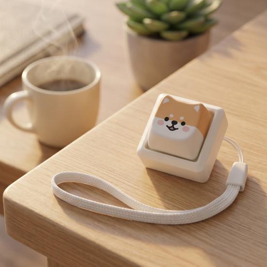 Portable Desk Toy Cartoon Dog Fidget Keyboard Toy, 1/2/3/4/9-Key Push Button Stress Relief Gadgets Mini for Backpack Handbag Purse Charm Keychain