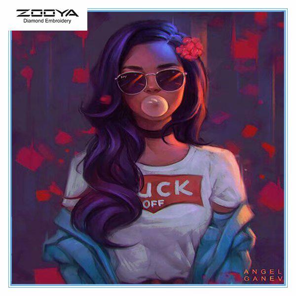

ZOOYA DIY 5D Полная алмазная живопись Модная девушка Вышивка крестиком Мозаика Горный хрусталь Домашний декор