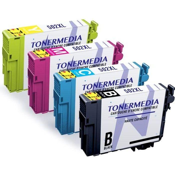 

Cartouches d impression - TONERMEDIA - 502XL - Pack de 4 - Compatible Epson - Multi-couleurs