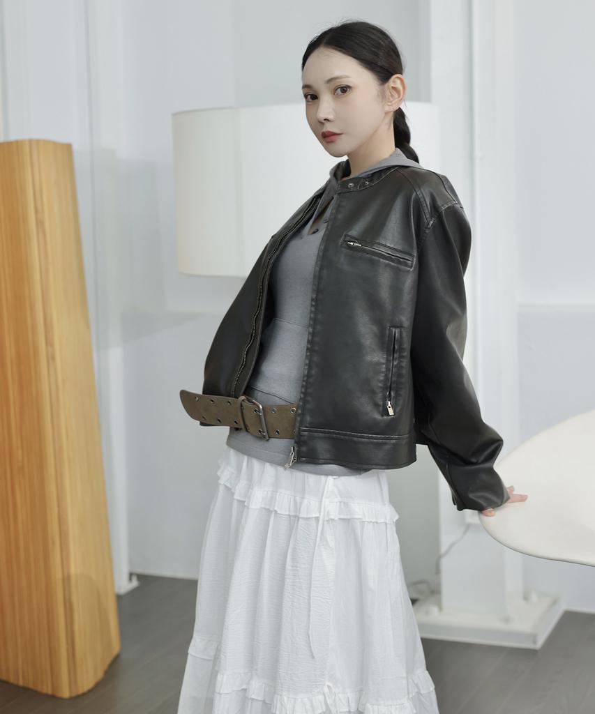 Place Studio Tiered Frill Flare Ribbon Shirred Long Cotton Skirt [Cream]