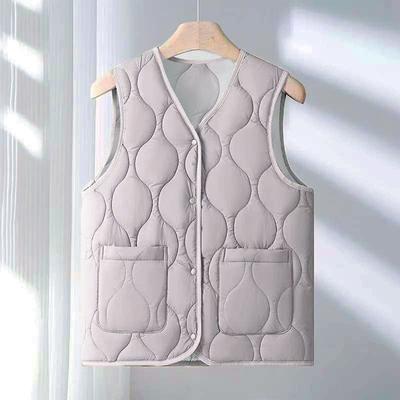 New Women's Vest Spring and Winter Down Cotton Vest Women's Light and Thin Collar Close-fitting Warm Inside and Outside Vest