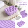 Silicone Soap Box with Lid for Bathroom, Travel, - Portable Soap Dish Holder,