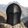 Medieval Black Crusader Helmet Gothic Knight Steel Great Helmet LARP, Cosplay Home Decor Armor