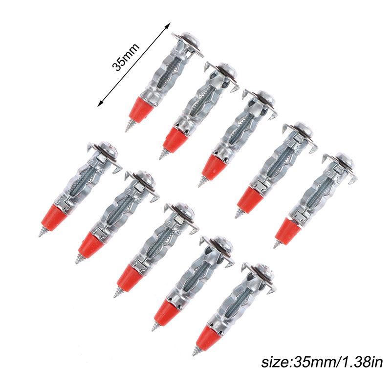 

10 шт. сверхпрочных болтов Molly с полым приводом, комплект дюбелей для гипсокартона, дюбелей для подвесных крепежей для гипсокартона 35mm