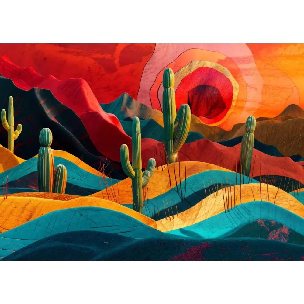 Vintage Mexican Cactus Poster Floral Moon Aesthetic Canvas Painting Prints Colourful Wall Art Picture Room Home Decor