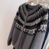 Women's Red Fair Isle Knit Cardigan - Soft, Fluffy, and Thickened for Autumn/Winter Zodiac Year