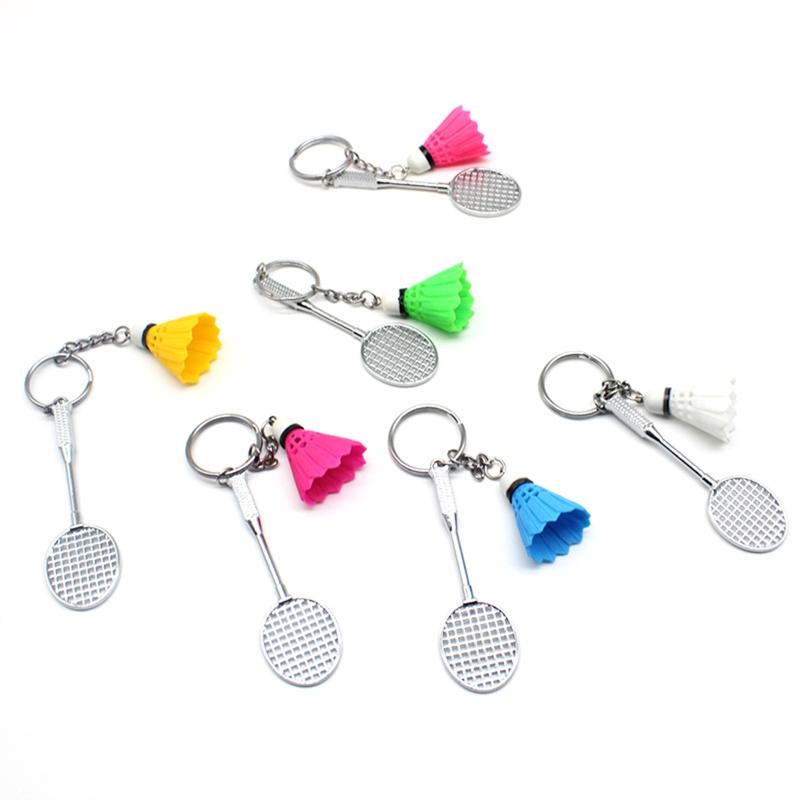 Badminton for Key Ring Charm Decors, Sports Lovers Creative Badminton Bat Cu
