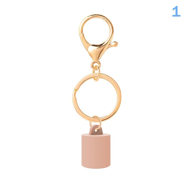 1 Pcs Practical Silicone Keychain Cap Accessories Portable Durable Holder Keyring Compatible For Lipgloss Storage And Balm Cap