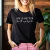 Life Is Better With My Boys T Shirt Heart Love Printed Mother Day Gift Women Top