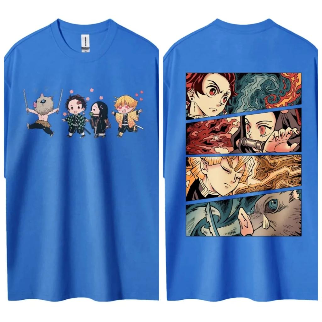 Hot Sale Demon Slayer Japanese Hot-blooded Anime Classic Loose Casual Oversized Short-sleeved Comfortable Soft Cotton Summer New Tee Oversized Top