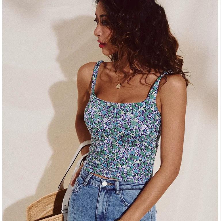 Fashion Color Print Nice Yoga Clothes Vest Women s Sports Bra Strap Chest Pad Workout Underwear Running Bra M зелёный