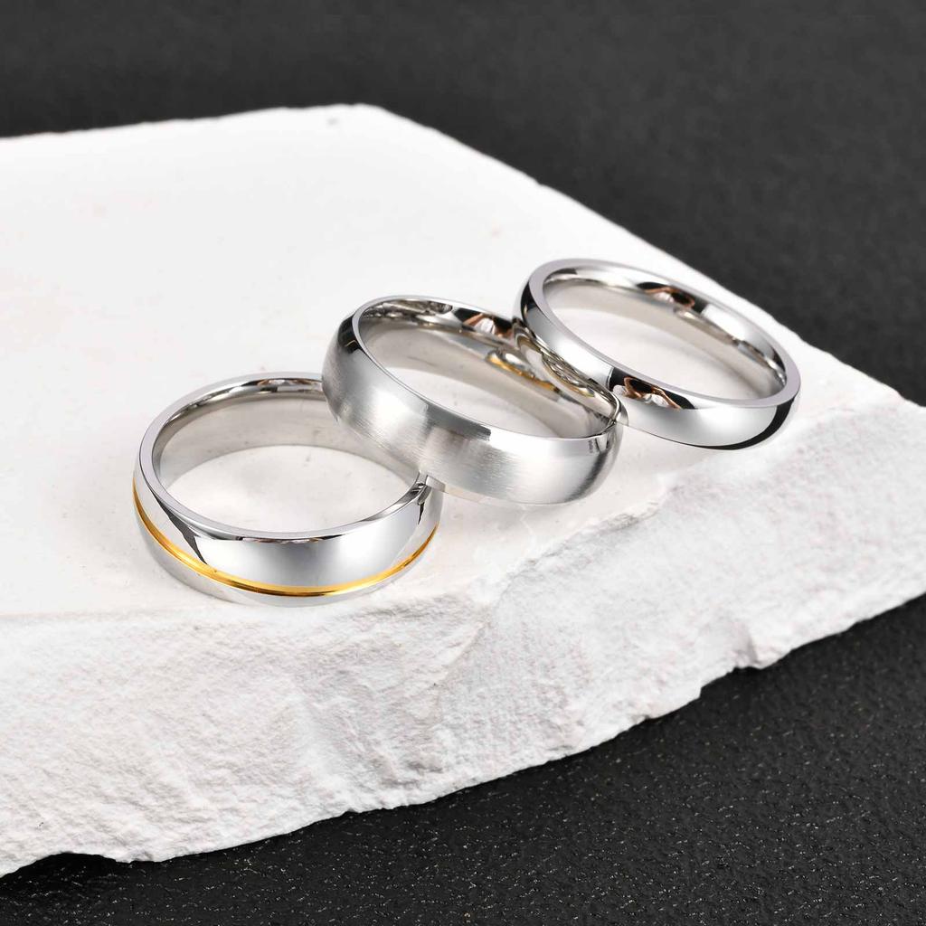 Vnox 2026 New Rings for Men Boys, Classic Stainless Steel Wedding Band, Anniversary Birthday Party Ring Couple Jewelry Gift