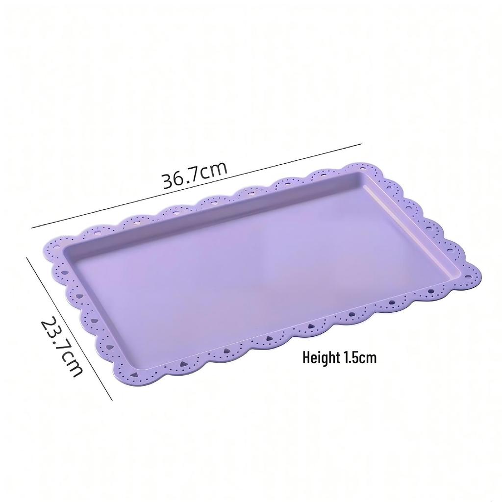 Rectangular Plastic Dessert Plate - Ideal for Fruits, Mousse, Pastries, Cookies, and Snacks