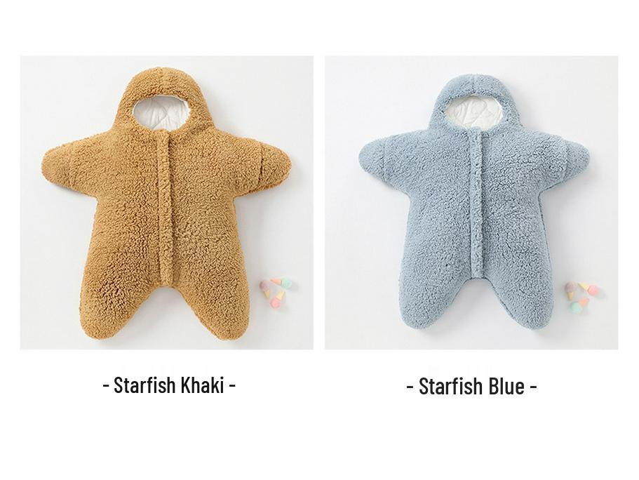 Thick Fleece Starfish Swaddle for Newborns - Anti-Startle Outdoor Sleeping Bag