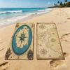 Towel For Outdoor Camping Beach Retro Towel World Map Super and Absorbent Quick-Drying Compass Summer Towel