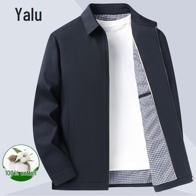 Yalu Men's 100% Cotton Lapel Casual Jacket