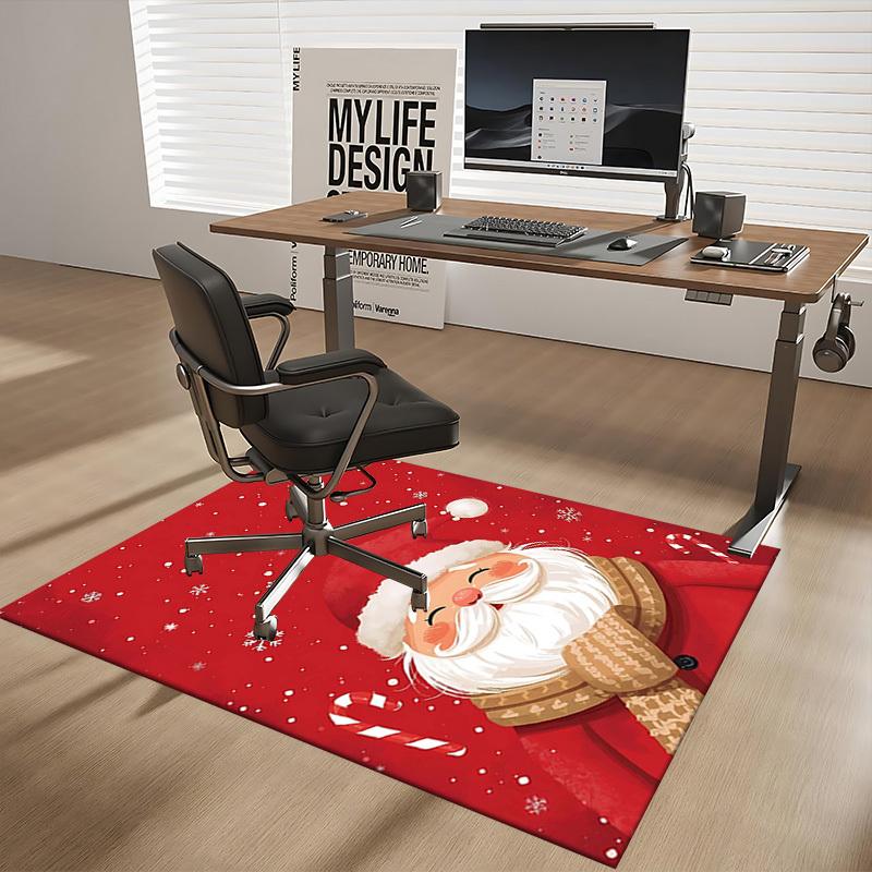 Christmas Santa Claus Chair Mat - Anime Cartoon Design, Non-Slip Carpet for Office, Home Decor, Living Room, Bedroom, Gaming Room & Dormitory.R063