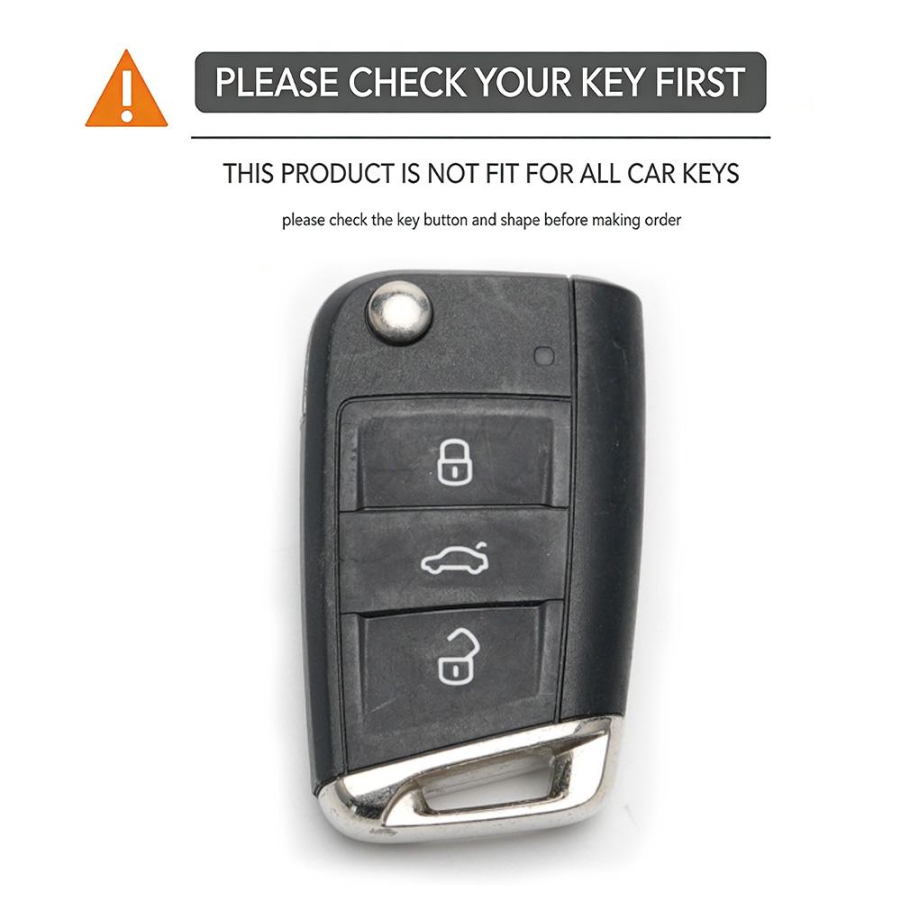 Key Case Cover For Vw Golf 7 Gti Polo T-Cross T-Roc Touran Tiguan Skoda Octavia Rapid Kodiaq Fabia Seat Ibiza Leon Ateca Arona