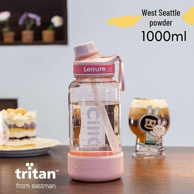 Xile Tritan Portable Straw Water Bottle