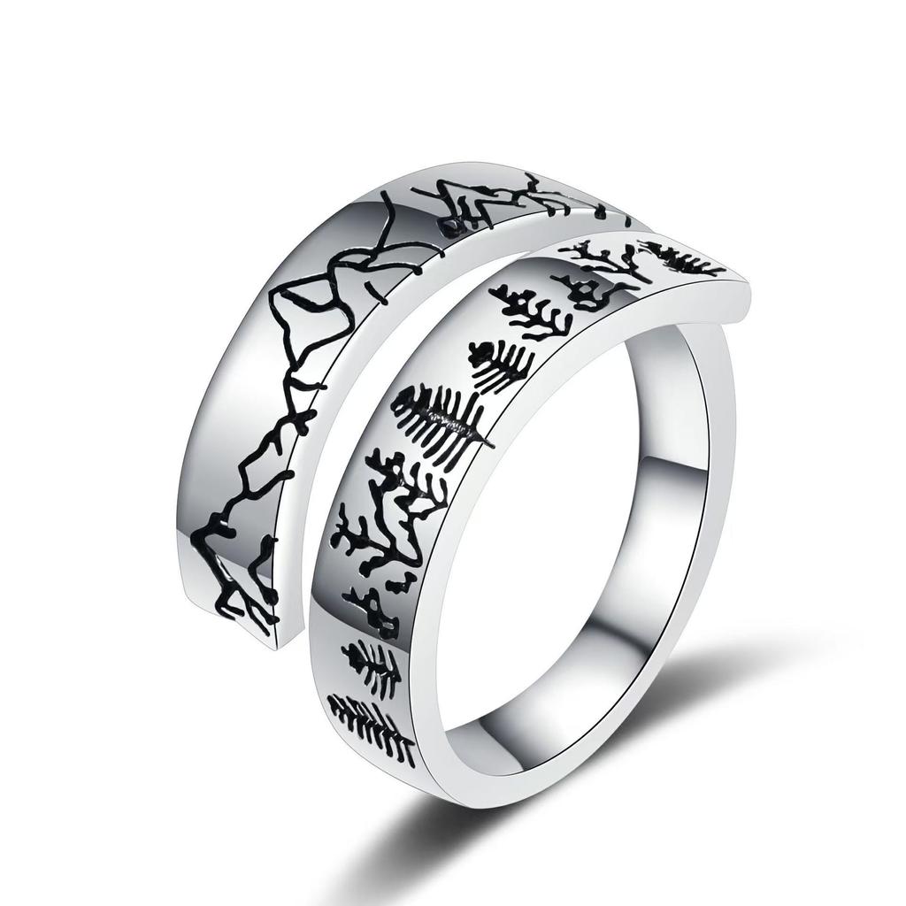 Nordic Style Adjustable Mountain Peak Ring for Women